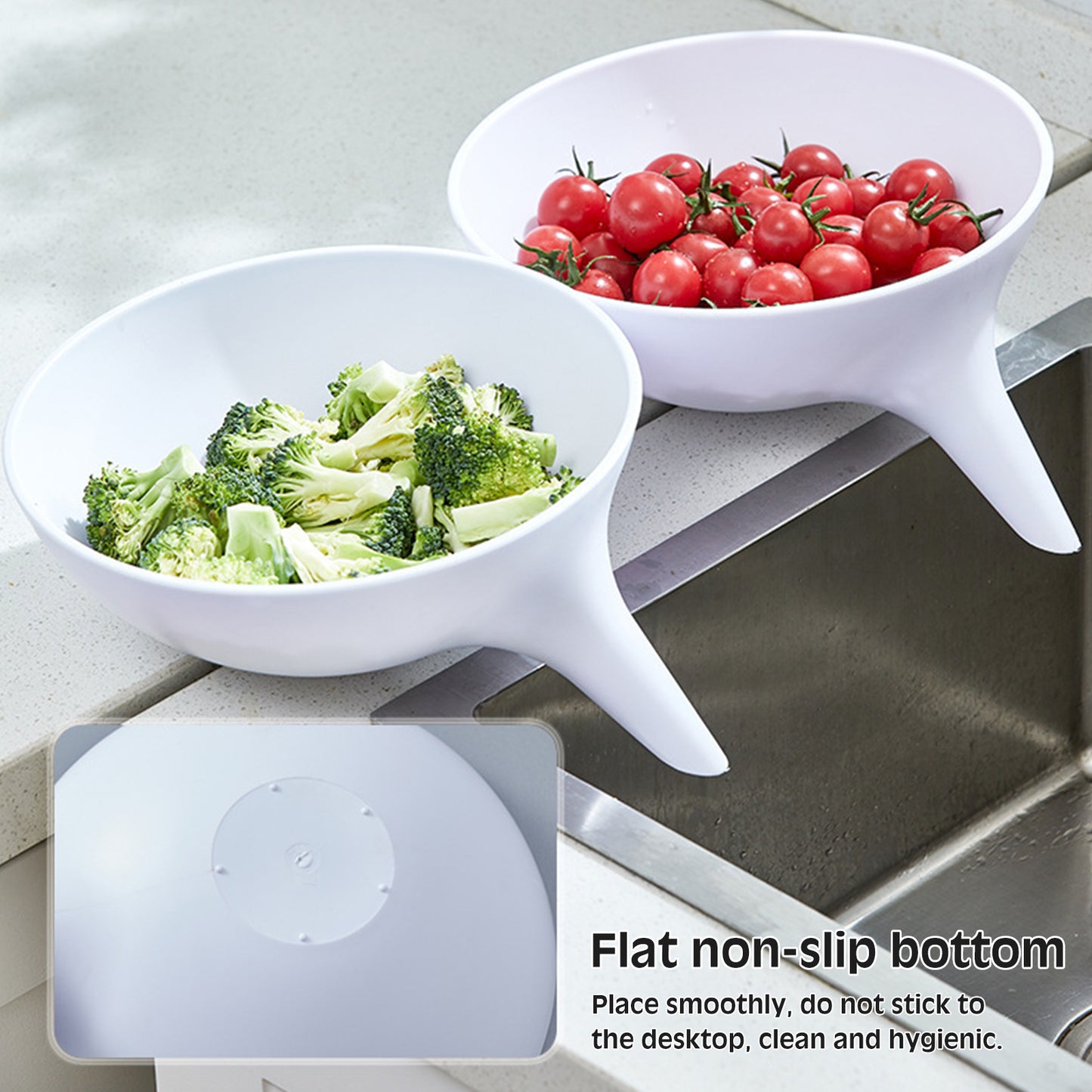 Creative Non-Slip Drainer Bowl