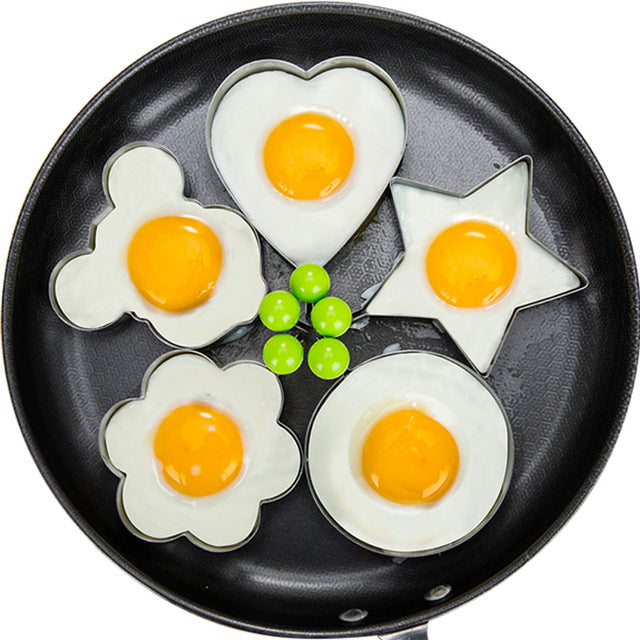 5Pcs Set Stainless Steel Fried Egg Mold Pancake Shaper