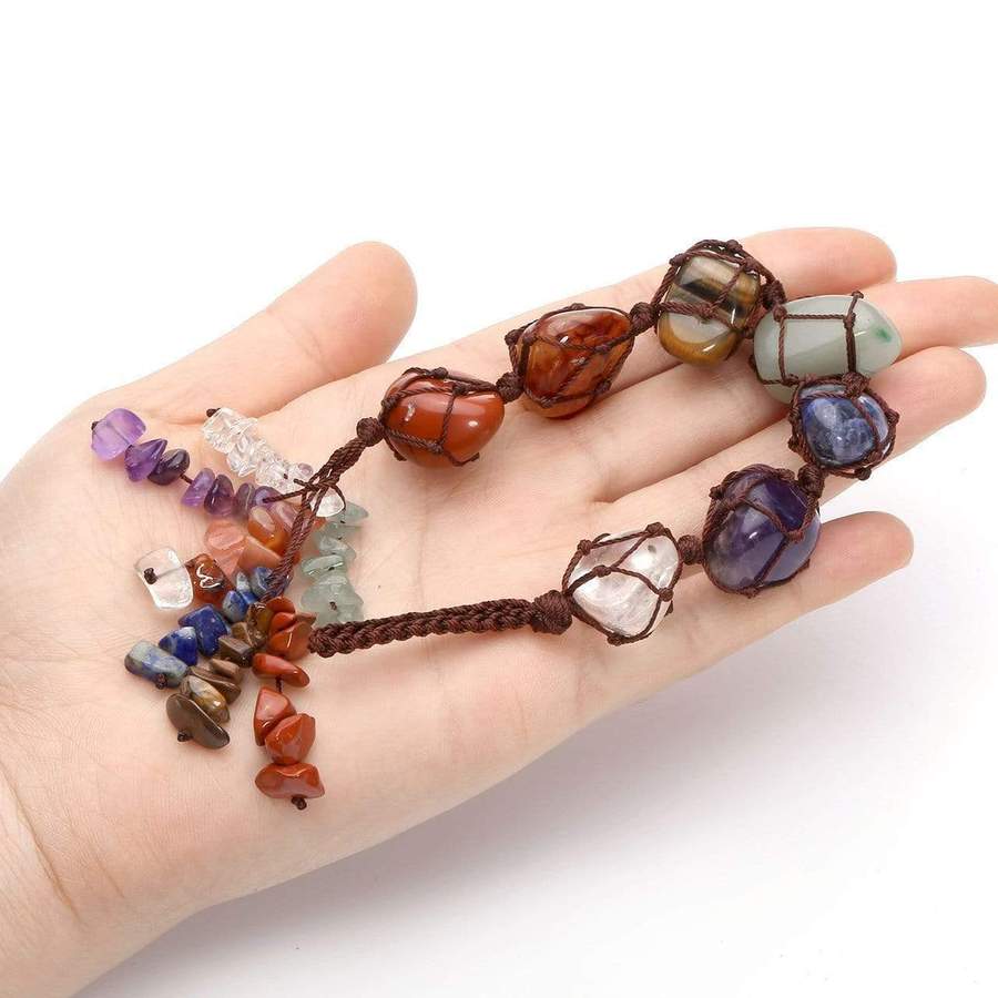 Sunli - Rainbow Gemstone Tumbled Rock 7 Chakra Bracelet